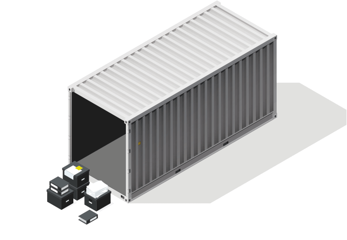 Schaubild: Einlagerung Akten & Archive